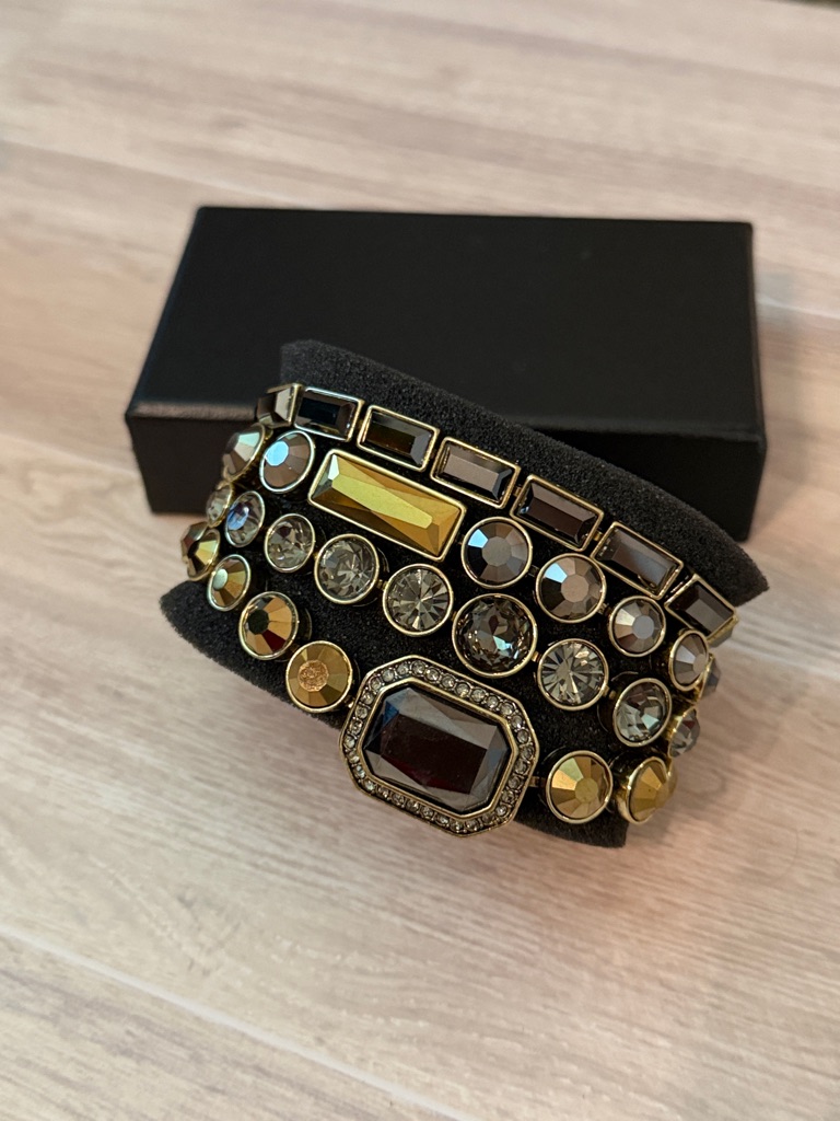 Heidi Daus "On-Line" 4-Piece Crystal Bracelet Set-Topaz Color~Size 7 1/2
